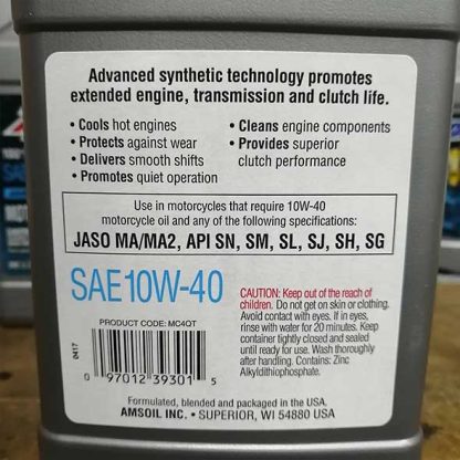 Aceite Para Moto De Calle 10W40 AMSOIL Sintetico - Imagen 3