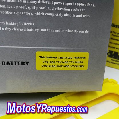 Batería MOTOBATT MBTX12U moto BMW Hyosung Suzuki Vstrom - Imagen 2