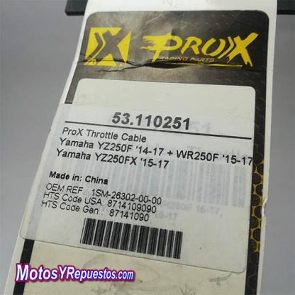 Piola Acelerador Yamaha YZ 250F 14-17  WR 250F 15-17 YZ 250FX 15-17 PROX 53.110251 - Imagen 6