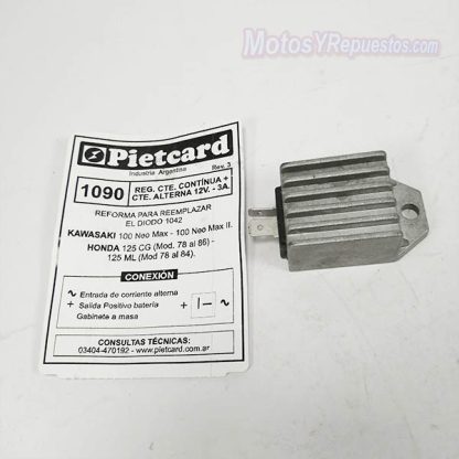 Regulador rectificador conversion de moto 6 a 12 volts 125 Pietcard 1090 - Imagen 2