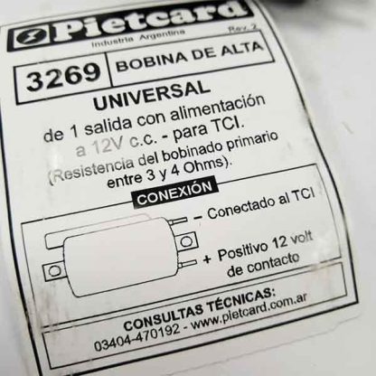 Bobina Del Alta moto GN 125 GXT 200 12 volts pietcard 3269 - Imagen 2