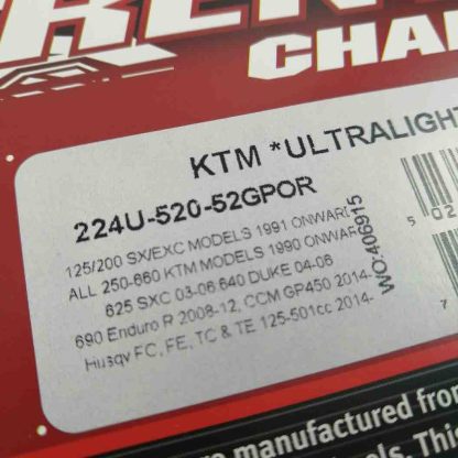 Catalina enduro motocross KTM RENTHAL 224U-520-52GPOR 52 dientes - Imagen 2