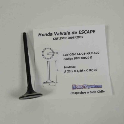 Válvulas escape honda crf 250 r 2008/09 Liquidacion - Imagen 2