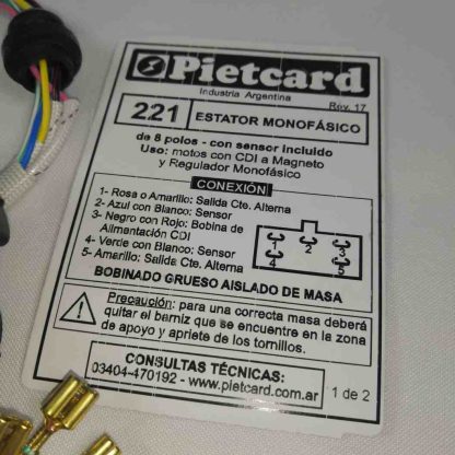 Estator para moto 125 150 200 250 8 Polos Pietcard 221 - Imagen 3