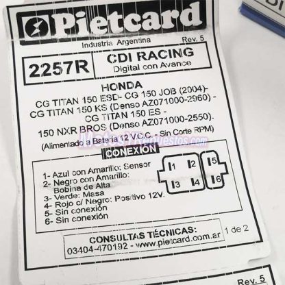 CDI Competicion Honda CG NXR 150 Pietcard 2257R - Imagen 2
