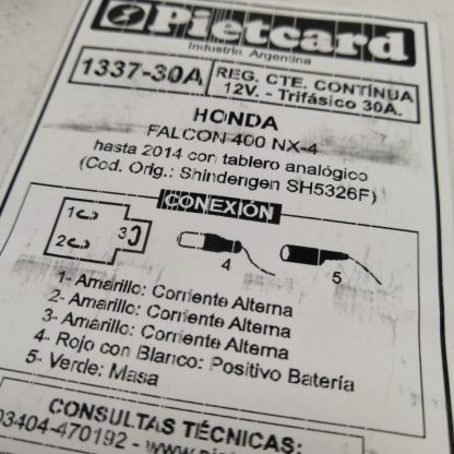Rectificador Reforzado Honda NX 4 Falcon  Pietcard 1337-30 adaptable 30 ampers - Imagen 4