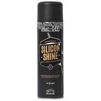 Aerosol muc off Silicon Shine para luego de lavar la moto