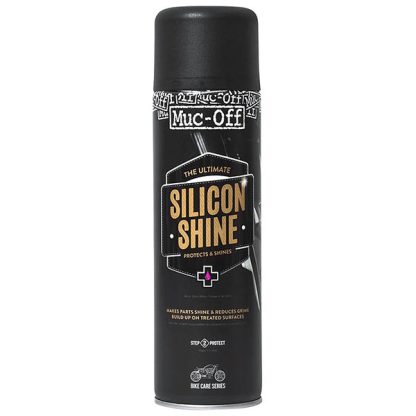 Aerosol muc off Silicon Shine para luego de lavar la moto