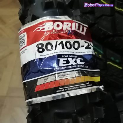 Neumático delantero motocross Borilli EXC infinity 80 100 21 - Imagen 2
