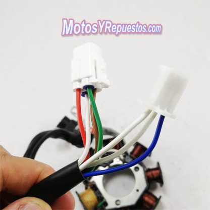 Estator Yamaha YBR 125 7 polos 2 conectores 7 hilos - Imagen 3