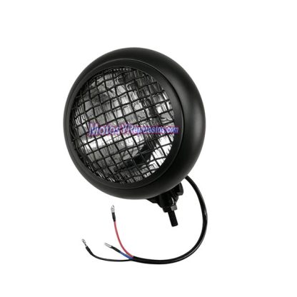 Foco principal universal de moto con soporte central 17 Cm diametro metalico y vidrio LIQUIDACION