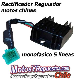 Rectificador regulador Motos Chinas Monofasico 5 Pines terminal macho 12003 tw