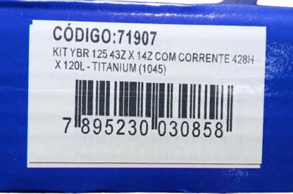 Kit de transmisión Yamaha YBR 125 piñon 14 catalina 43 riffel titanium - Imagen 2
