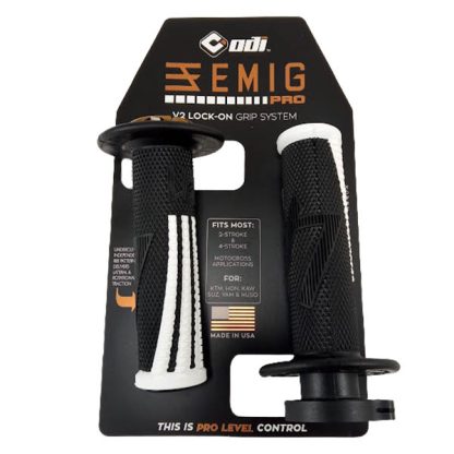 Puños Motocross Odi EMIG PRO MX V2 Lock On Grip Black White - Imagen 2