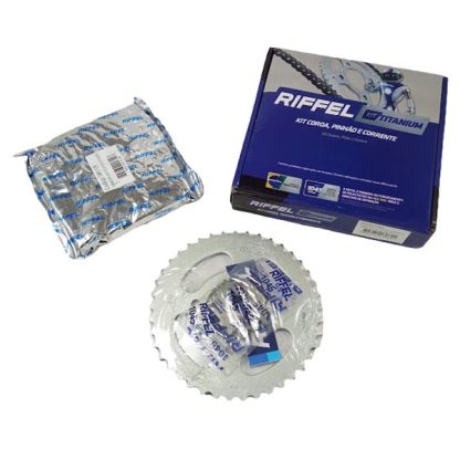Kit de transmisión Suzuki GN 125 Piñón 14 Catalina 41 Riffel Titanium