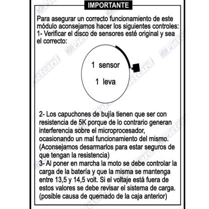 CDi competicion de moto china 12 volts digital Pietcard 2435 R - Imagen 3