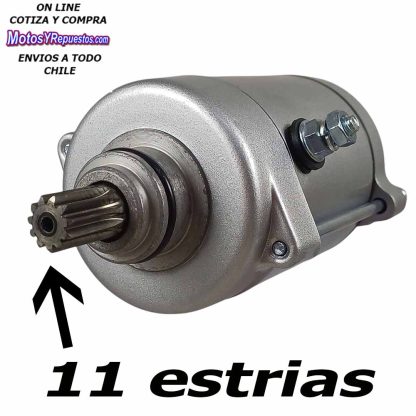 Motor de partida moto honda cg 200 cc y genericas chinas eje 19 * 11 estrias - Imagen 4