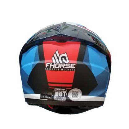Casco Integral Certificado para moto Fhorse Matt blue talla M L XL - Imagen 2