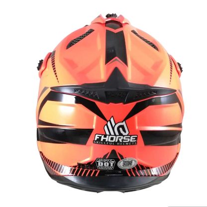 Casco moto Enduro certificado QR marca Fhorse JH 601 Orange Talla XL - Imagen 2