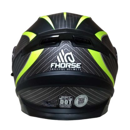 Casco abatible Certificado QR para moto con visor oscuro Fhorse JH 901 verde varias Talla M L y XL - Imagen 7