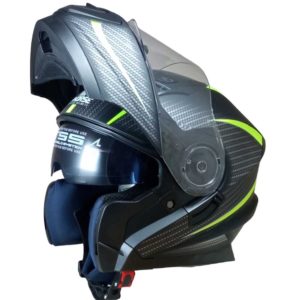 Casco abatible Certificado QR para moto con visor oscuro Fhorse JH 901 verde varias Talla M L y XL