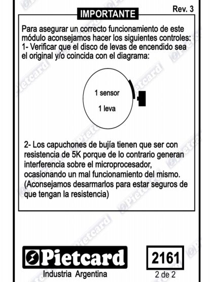 CDI Kawasaki KLX 650 R Pietcard 2161 alimentado Ac avance analogico - Imagen 4
