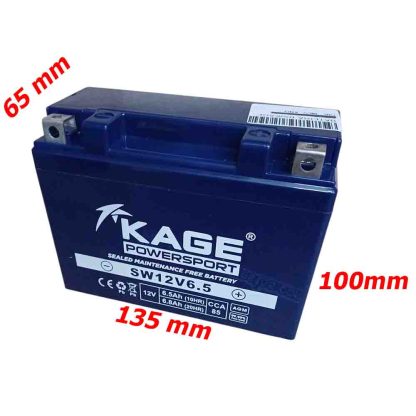 Bateria Para motos de 125 150 cc KAGE SW 12V 6.5 - Imagen 2