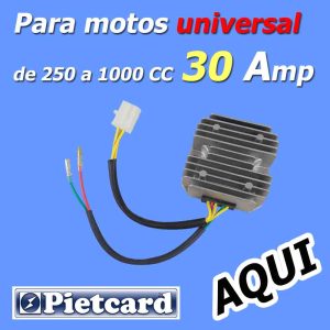 Rectificador Reforzado motos grandes bmw Honda hyosung yamaha Pietcard 1337-30 adaptable 30 ampers potente