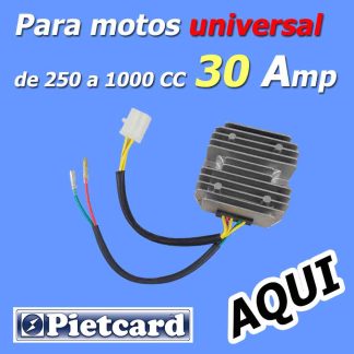Rectificador Reforzado motos grandes bmw Honda hyosung yamaha Pietcard 1337-30 adaptable 30 ampers potente