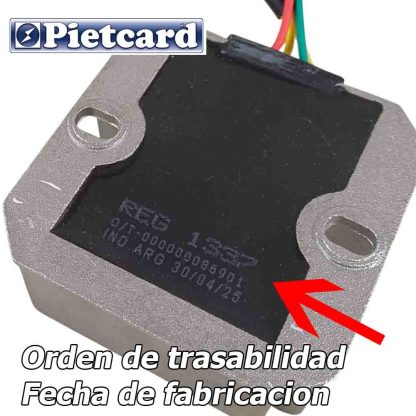 Rectificador Moto Honda NX4 Falcon Pietcard 1337 20 ampers - Imagen 2