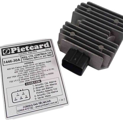Rectificador Honda XRE 300 / 400 NX desde 2014 tablero digital Pietcard 1446-30 A y otras - Imagen 2