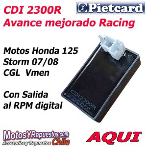 CDI Honda STORM 125 07/08 Pietcard 2300R potenciado OEM C117 Adaptable CGL y Vmen
