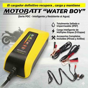 Cargador de batería MOTOBATT Water Boy carga lenta inteligente mantenedor