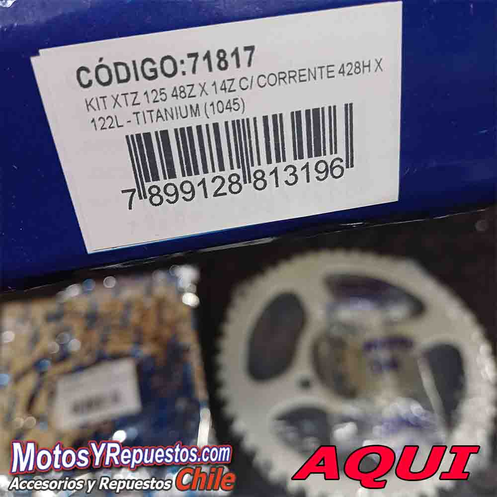 tenemos el kit de transmision para yamaha xtz estamos en santiago de chile